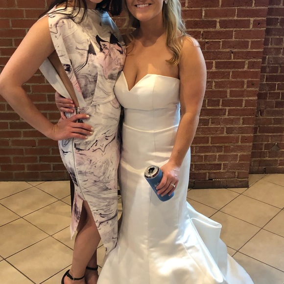 ASOS Open Top Marble Print Exposed Scuba Midi Dress Size 2 - Picture 12 of 12